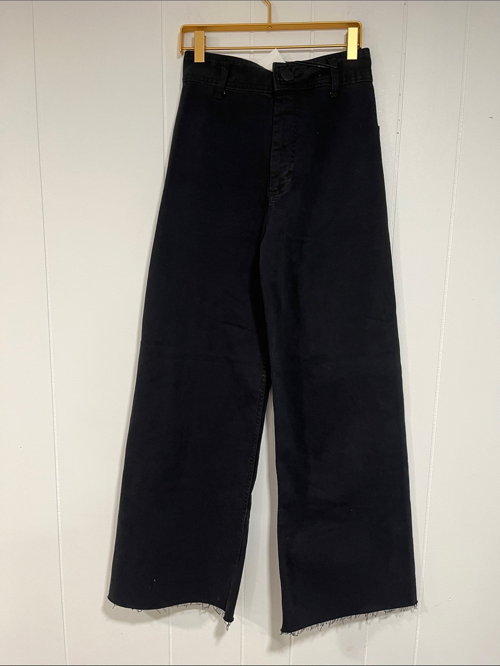 Zara Black Wide-Leg Marine pants 34